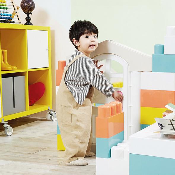 TEST 아누리 프리미엄 마카롱 빅블럭 대형 상상 유아 어린이 키즈 교구 블럭 74pcs